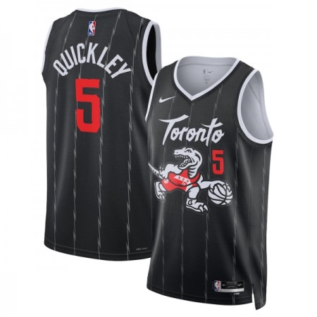 Muške NBA Dres Toronto Raptors Immanuel Quickley Nike 2025-26 City Edition Crno Swingman